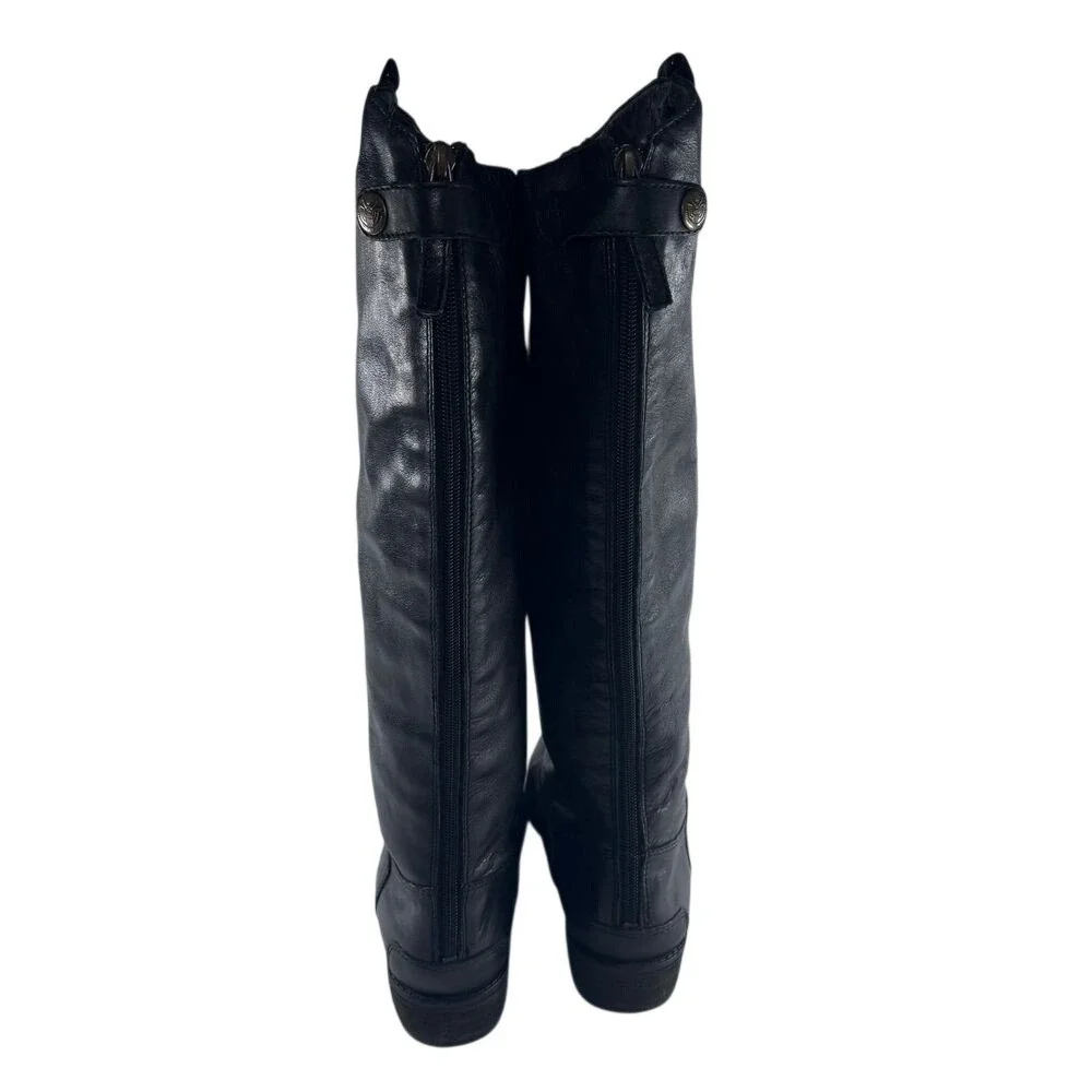 Sam Edelman Black Leather Riding Boots Knee High Womens Sz 7 Equestrian‎ Western